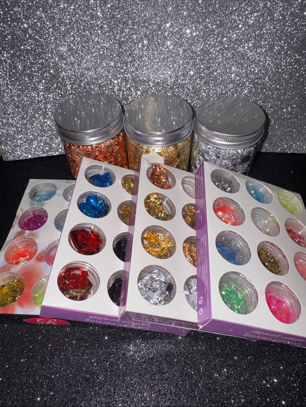 Assorted Metallic Foil Art Flakes - Multi Color Set